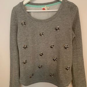 Beaded gray sweater